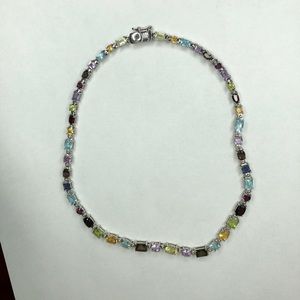 Multicolored semi-precious stone necklace